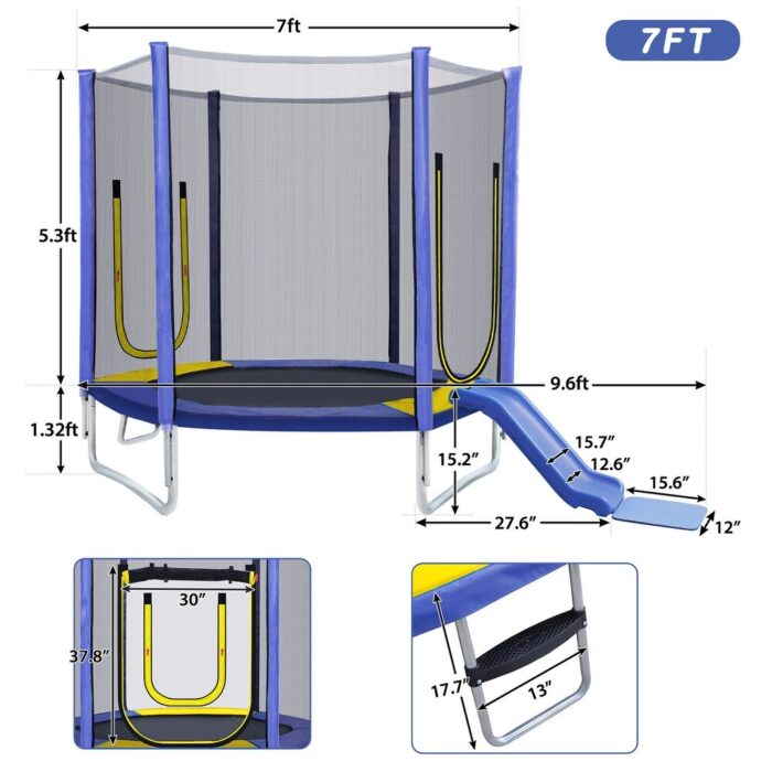 7FT Recreational Trampoline for Kids - Image 2