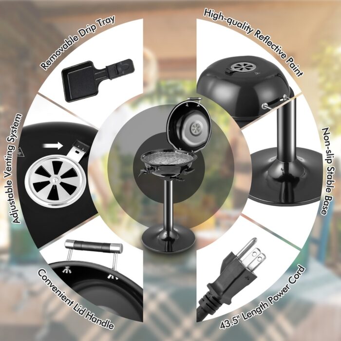 Portable 1600W Electric BBQ Grill with Temperature Control - Image 2