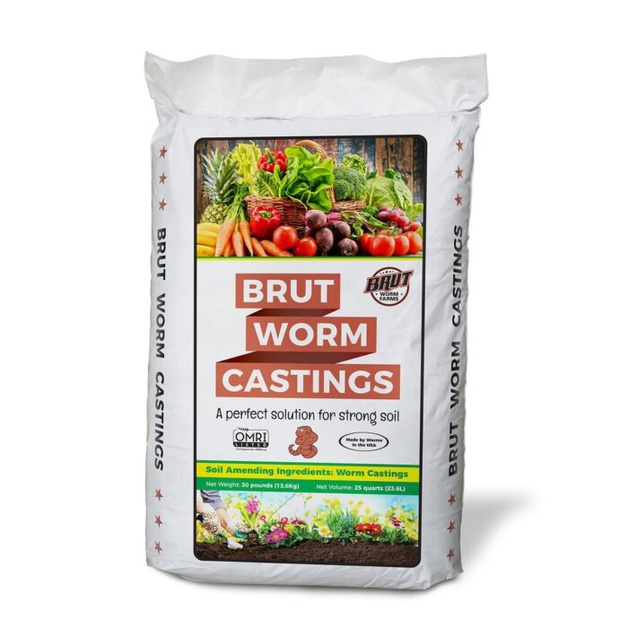 Brut Worm Farms Organic Worm Castings Soil Builder, 30 Pound Bag (4 Pack) - Image 2