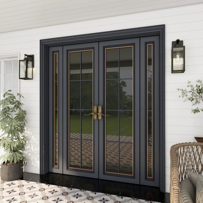 2 Pack 1-Light Matte Black Modern Outdoor Wall Lantern - Image 2