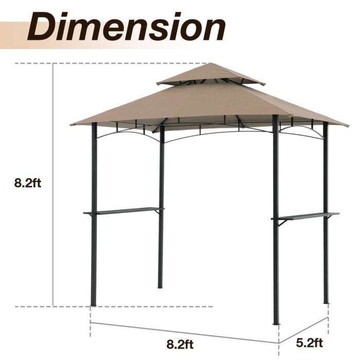 8' x 5' Outdoor Vented Grill Gazebo - Image 2