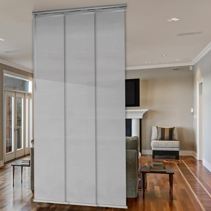 InStyleDesign Lapis Gris 3-Panel Single Rail Panel Track / Room Divider / Blinds 28"-43"W x 91.4"H, Panel width 15.75"