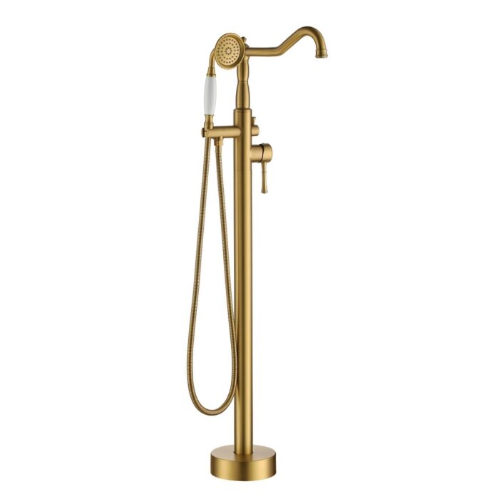 Freestanding Tub Filler Faucet with Handshower - Image 2