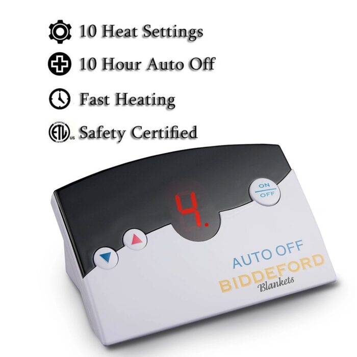 Pure Warmth Soft Velour Sherpa Electric Heated Warming Blanket Digital Washable Auto Shut Off 10 Heat Settings - Image 2