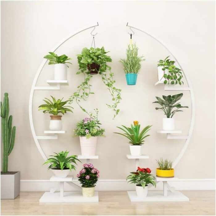 Metal Plant Stand Indoor (White 2 Pack)