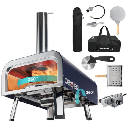 Pizza Oven Outdoor, Steel Pizza Maker with Built-in Thermometer