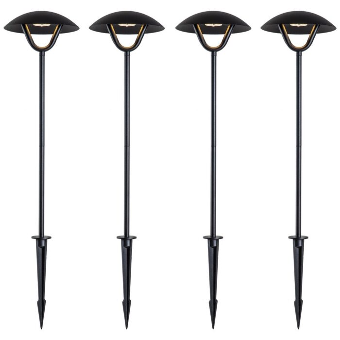 1-pack/4-pack Matte Black LED Path Light with Ground Stake - Image 2