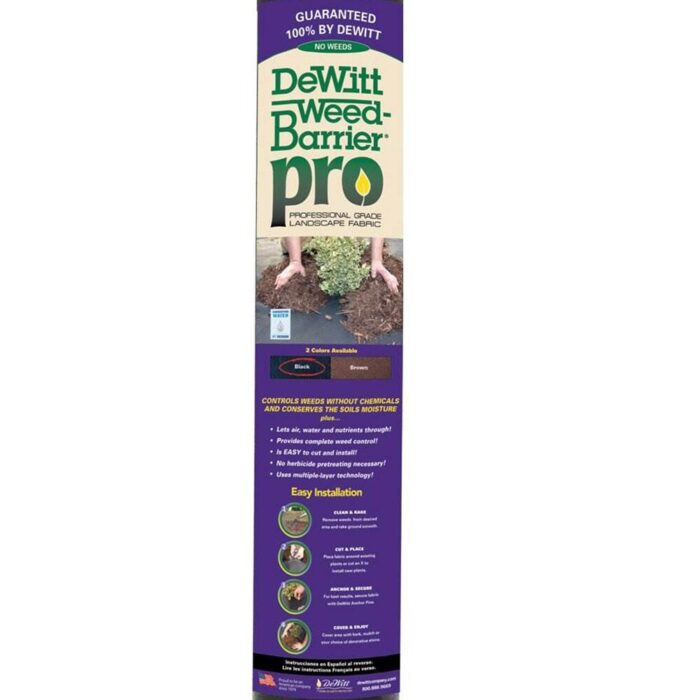 DeWitt Weed Barrier Pro 3oz 4' x 300' Weed Barrier Landscape Fabric Ground Cover - Image 2