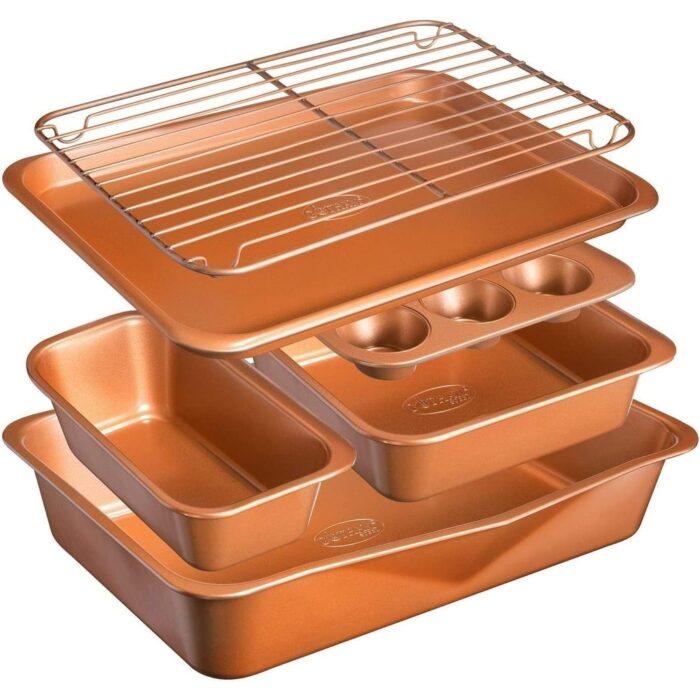 6 Pc Stackable Bakeware Set/Baking Pans Set Nonstick