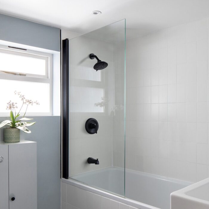 Single-Handle 5-Spary Settings Round Shower Faucet with Tub Spout - Image 2
