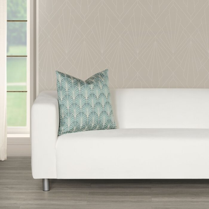The Great Gatsby At The Gate Art Deco Throw Pillow - Image 2