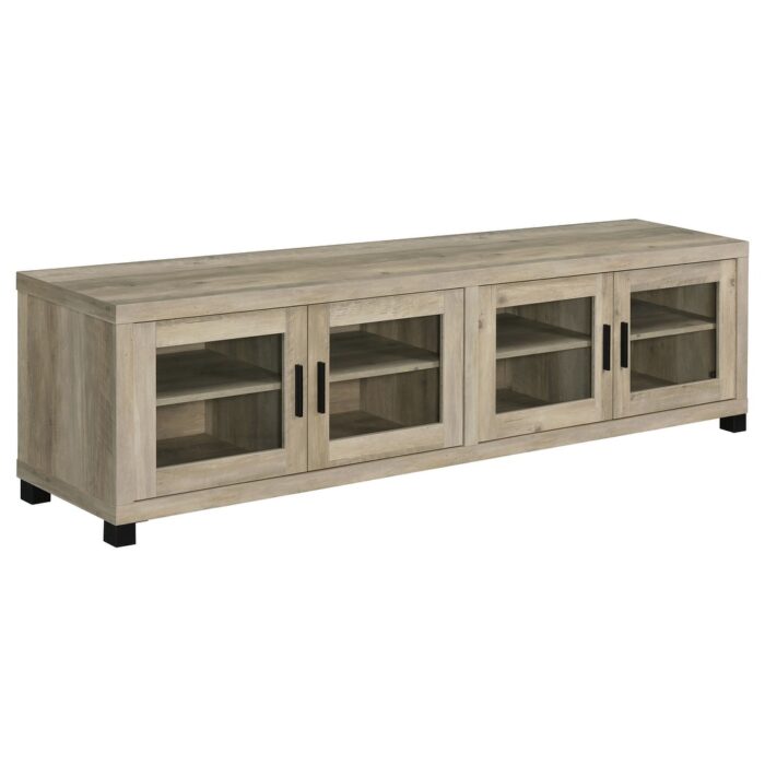 Sachin Rectangular TV Console with Glass Doors - Image 2