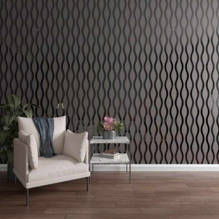 47"H x 1/8"T Yukon Adjustable Acrylic Decorative Slat Wall Panel Kit, Black (contains 42 Slats)