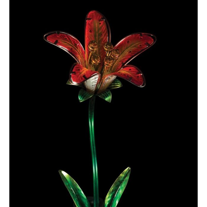Set of 2 Red Solar Tiger Lily Stakes - Image 2