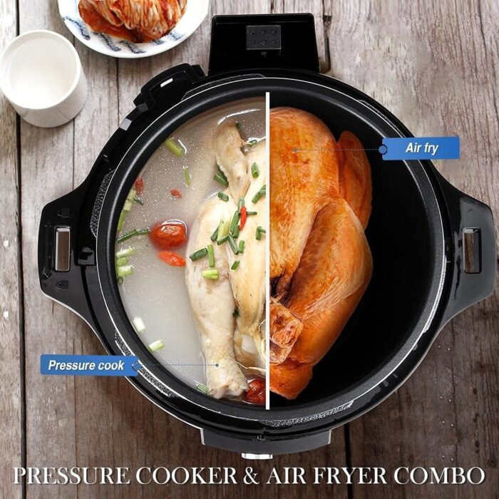 8Qt Pressure Cooker & Air Fryer Combo with 2 Different Lid, Cooking Modes, LCD Display, 27 Presets Programs & 8 Program Storage - Image 2
