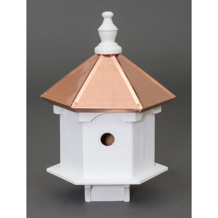 Double Blue Bird House with Copper Roof