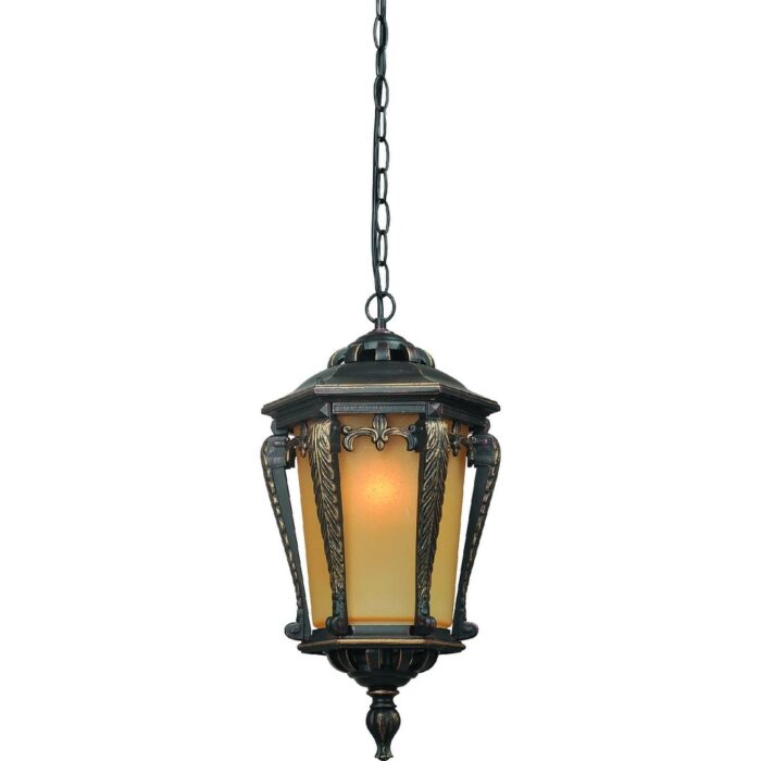 Volume Lighting 1-Light Indoor/Outdoor Golden Rust Aluminum Pendant