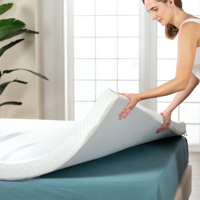 Priage by ZINUS 2 Inch Ultra Cooling Gel Memory Foam Mattress Topper with Cooling Cover - White - Image 2