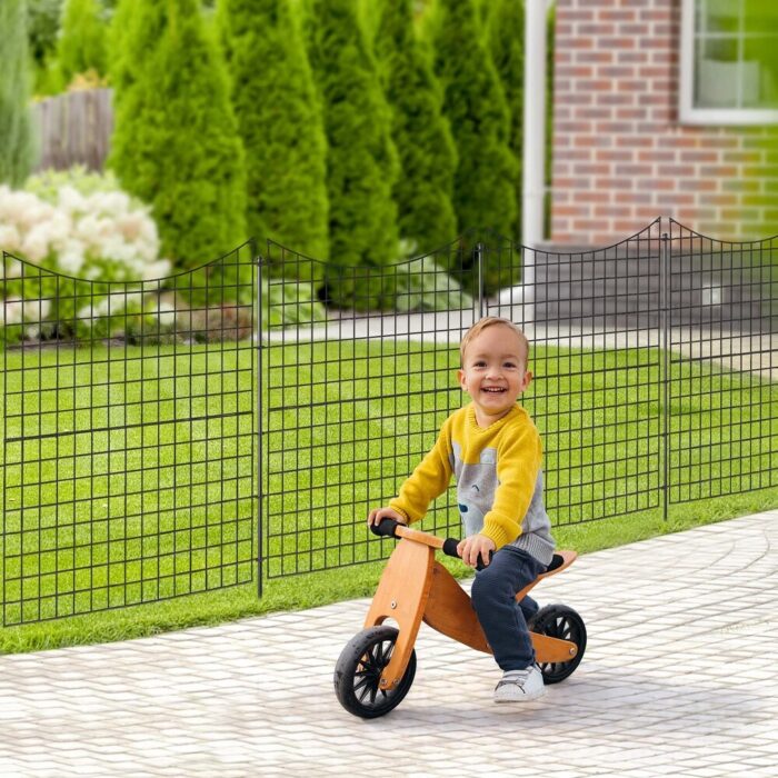 Costway 39'' Tall Outdoor Animal Barrier Decorative Garden Fence with - See Details - Image 2