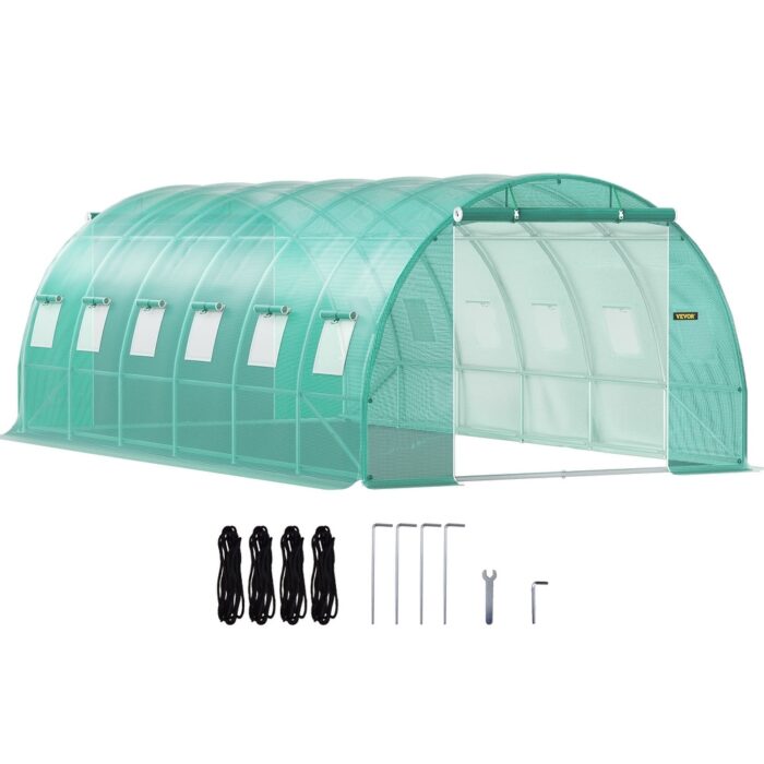 VEVOR Walk-in Greenhouse 10-20' Hot Planter House Gardening Galvanized Frame - Image 2