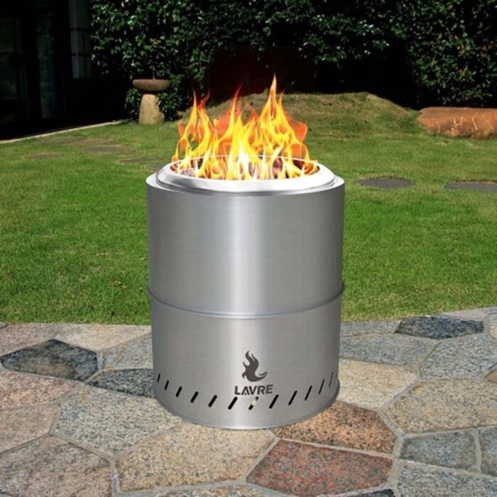 15 inch Smokeless Fire Pit Outdoor Wood Burning Portable Fire Pit Stainless Steel - Image 2