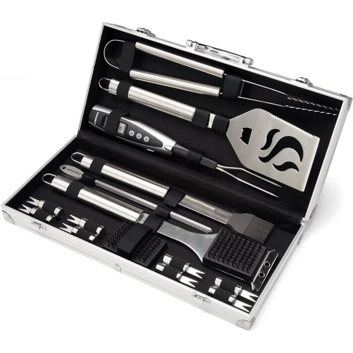 20-Piece BBQ Tools Aluminum Carrying Case