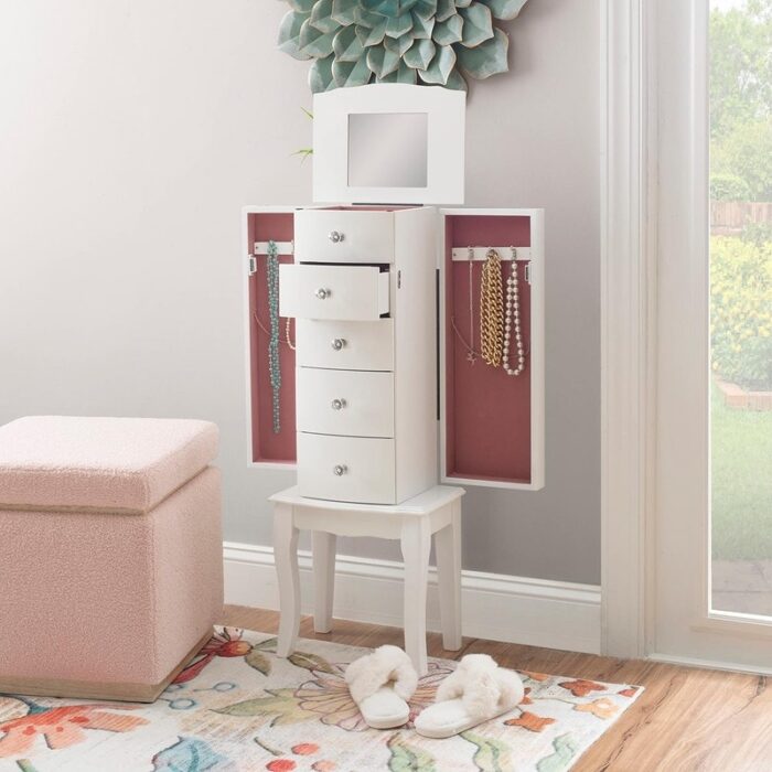 Furniture Jewelry Armoire - 13"x 9.375"x 35.5"