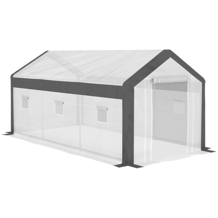 Outsunny 20' x 10' x 9' Walk-In Greenhouse, Outdoor Gardening Canopy with 6 Roll-up Windows - Image 2