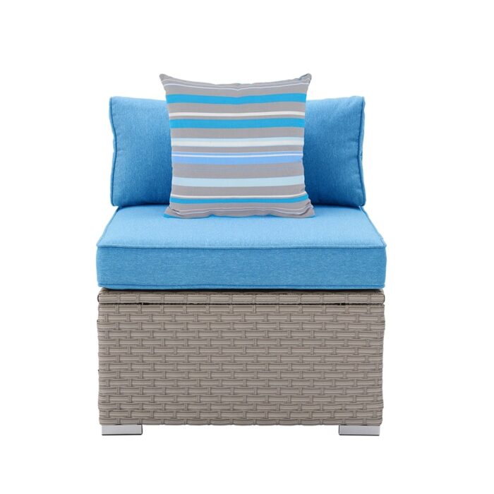 COSIEST PE Wicker Outdoor Armless Chair - Image 2