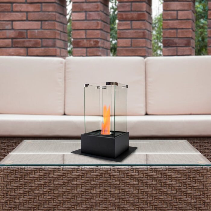 15" Bio Ethanol Ventless Portable Tabletop Fireplace with Flame Guard - Image 2