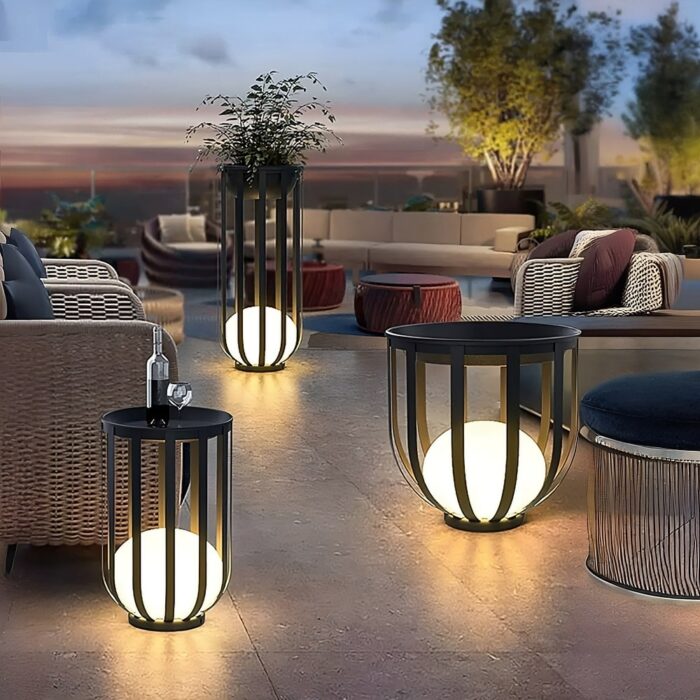 Outdoor Solar lighting LED Plant Stand Table Lamp - Image 2