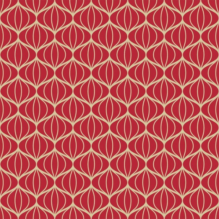 Red Ogee Peel and Stick Removable Wallpaper 5035 - Image 2