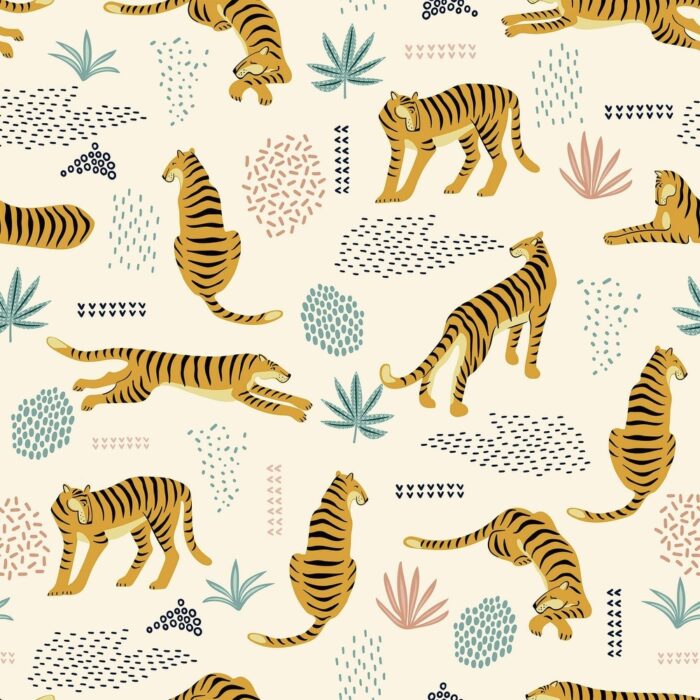 Yellow Tiger Peel and Stick Removable Wallpaper 6670 - Image 2