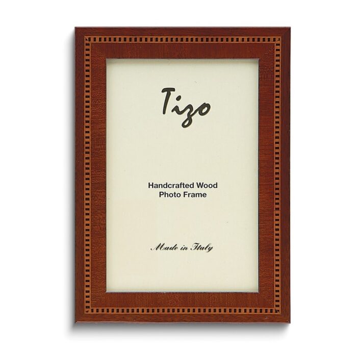 Curata Handcrafted Brown Wood with Inlay 8x10 Photo Frame