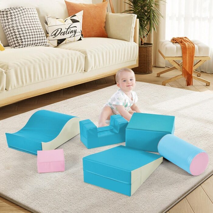 6-in-1 Colorful Kids' Climb and Crawl Playset - Image 2