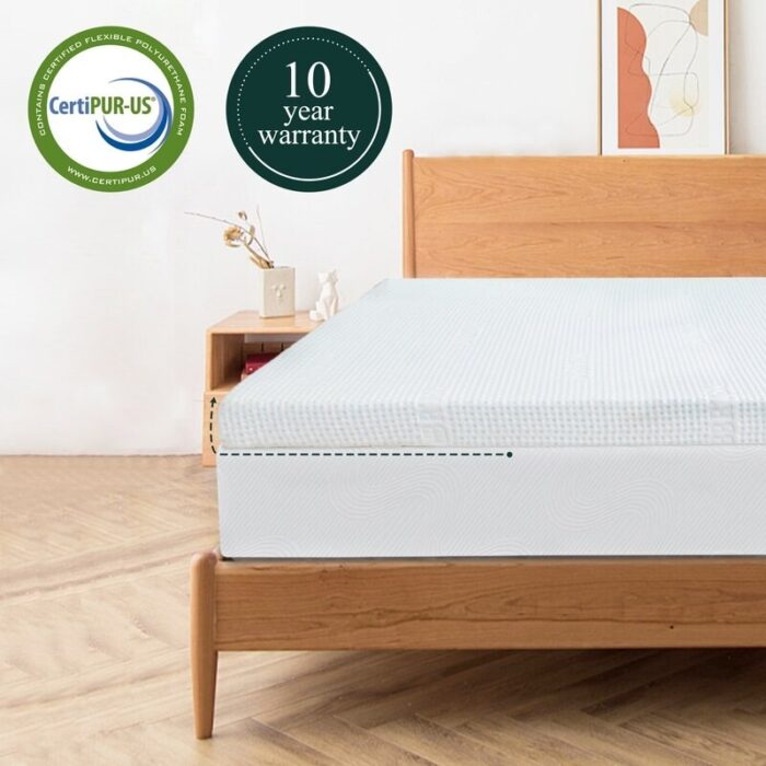 TOYABR 2,3 or 4 Inch Gel-Infused Cooling Mattress Topper Memory Foam Mattress Pad with Cover - Image 2
