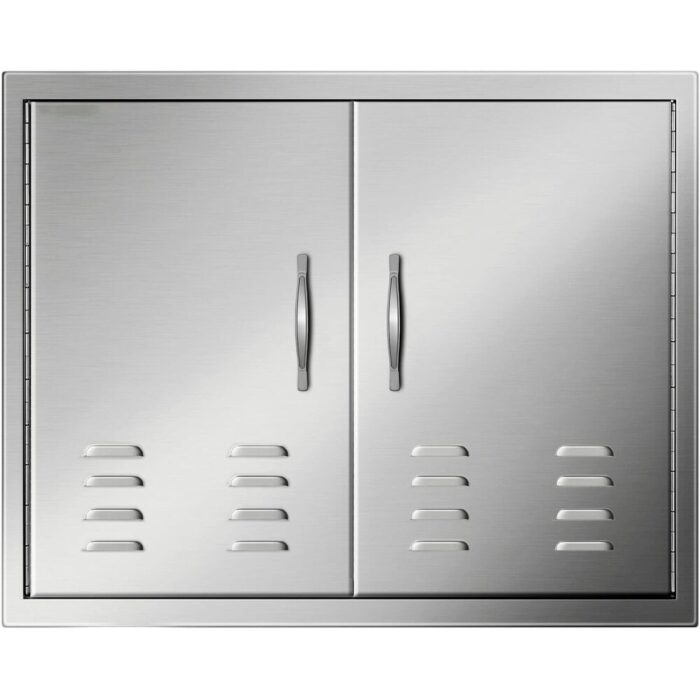 Outdoor Kitchen Doors, 30W x 21H Inch, 304 Stainless Steel Double Doors with Vents