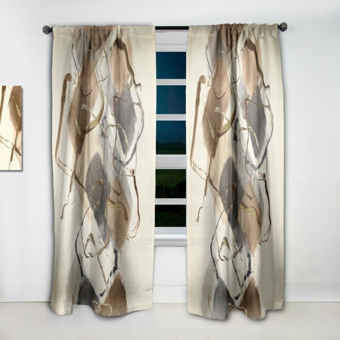 Designart 'Gold Glam Squares III' Modern Blackout Curtain Single Panel - Image 2