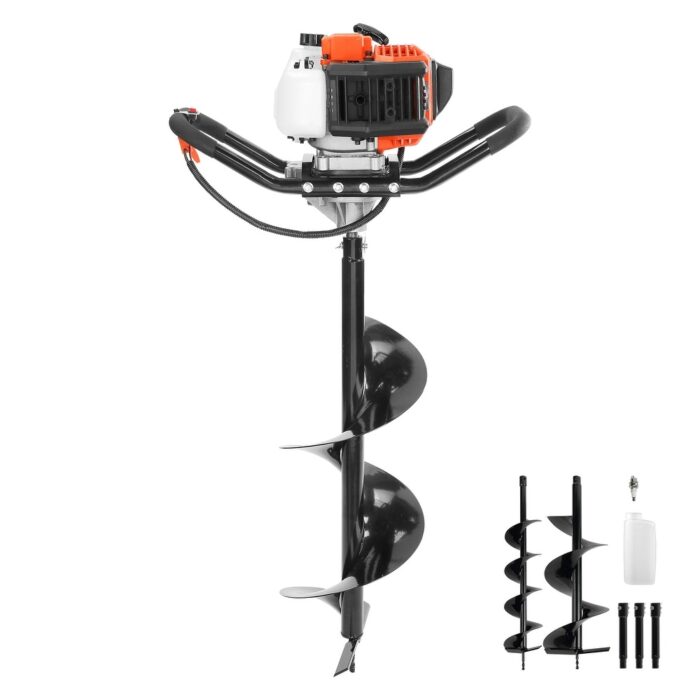VEVOR 43cc & 52cc Gas Powered Post Hole Digger 1250W & 1450W with Auger Bit & Extension Rods for Farmland Garden & Plant EPA