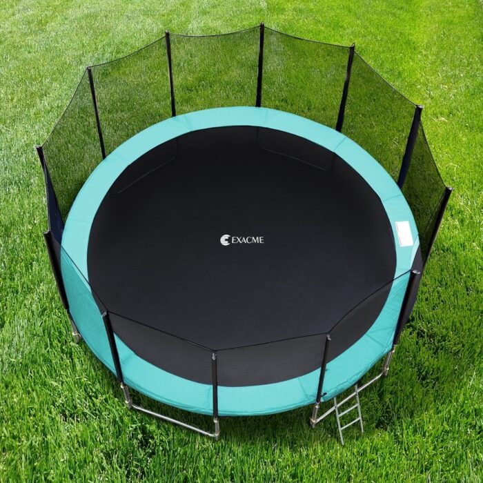 ExacMe Premium Trampoline Pad Replacement, 0.8-in Thick Safety Spring Cover with Opening, Storage Bag, Seafoam Green - Image 2