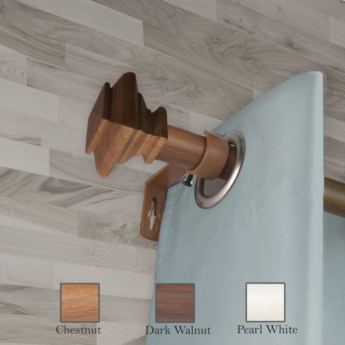 InStyleDesign Tild 1 inch Faux Wood Curtain Rod - Image 2