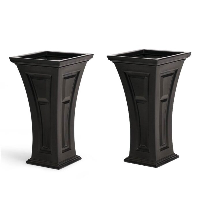 FCMP Outdoor Heritage Self Watering Outdoor Garden Patio Planter Pot, 2 Pack - 9.9