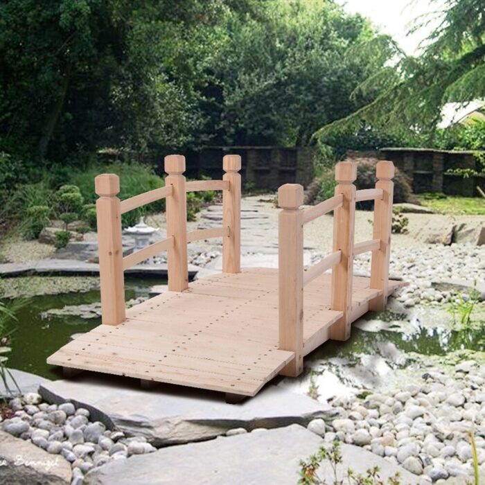 Outdoor Courtyard Wooden Arch Bridge,Wood Landscape Bridge - Image 2