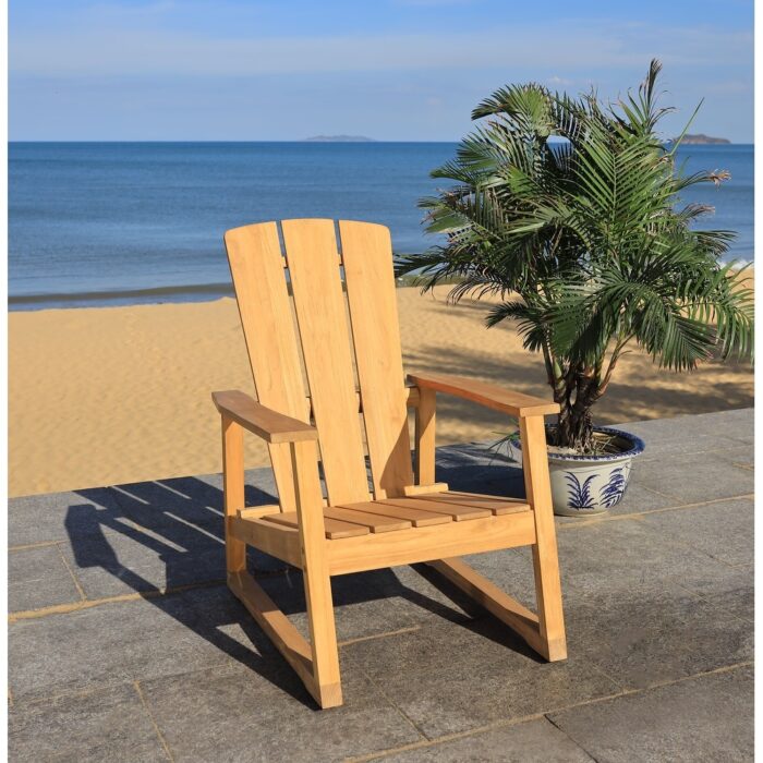 SAFAVIEH Couture San Juan Brazilian Teak Adirondack Chair - 28.8" W x 37.6" D x 39.6" H