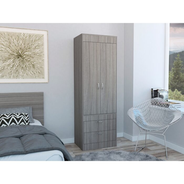 FM Furniture Alabama Armoire with Large Cabinet and 2 Drawers