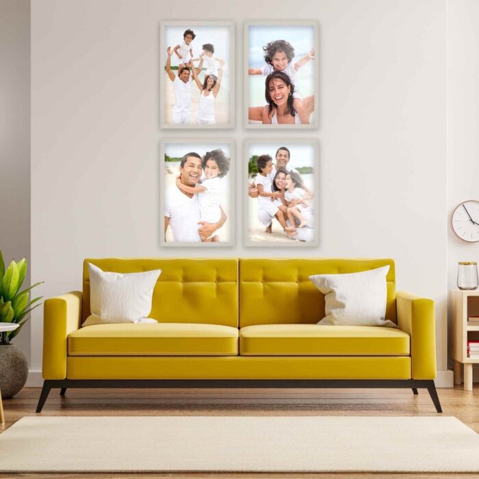 18x24 White Washed Picture Frame Set Pack of 4 18x24 Wood Picture Frames for Gallery Wall 4 18x24 White Washed Frames - Image 2