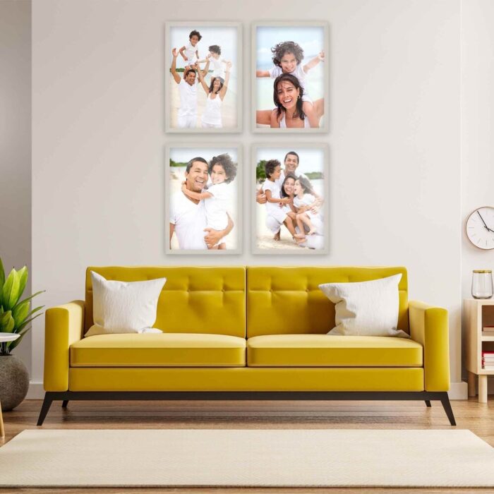 24x36 White Washed Picture Frame Set Pack of 4 24x36 Wood Picture Frames for Gallery Wall 4 24x36 White Washed Frames - Image 2