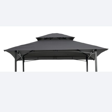 Gray 8 x 5 ft Grill Gazebo Canopy, Replacement BBQ Tent Roof Cover, UV-Fire-Water Protection