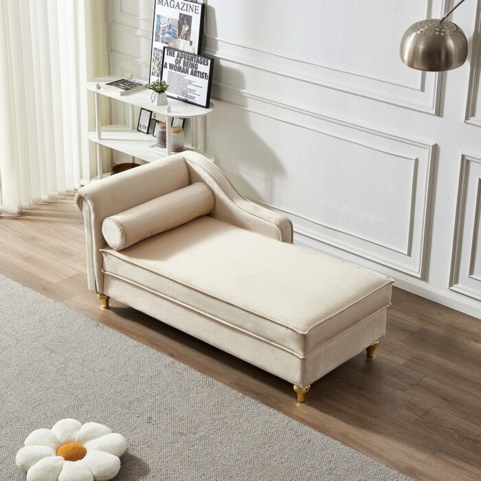 Modern Upholstery Chaise Lounge Chair with Storage - Image 2