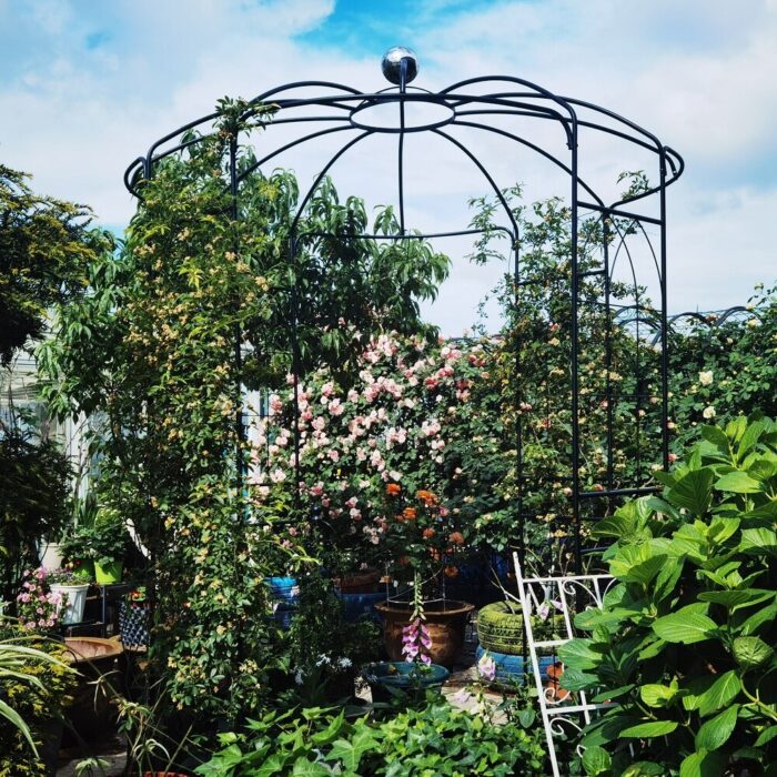 Metal Garden Arch Iron Garden Arbors Gazebo Dia81.3'' x 114.2'' High - Image 2